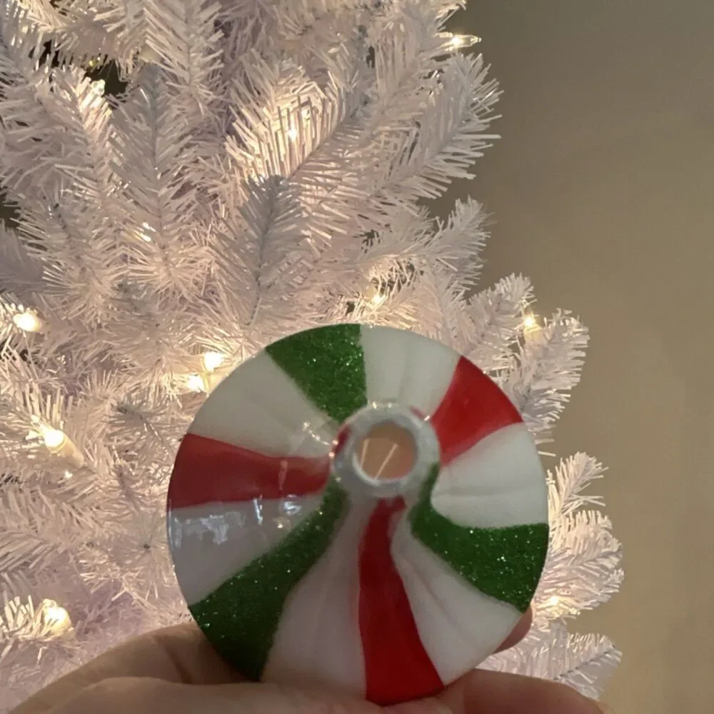 Ashland Glass Finial Ornament Red Green White Christmas Geometric Hanging 8